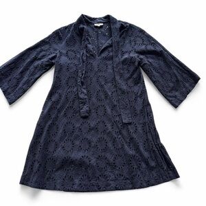 Tuckernuck Navy Eyelet Cotton Swim Coverup Dress (XS)